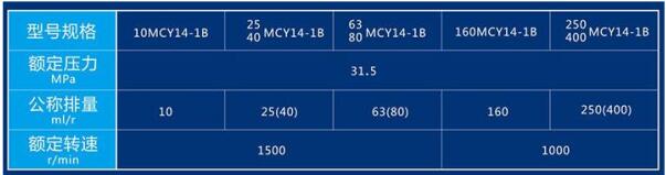 型號規(guī)格表